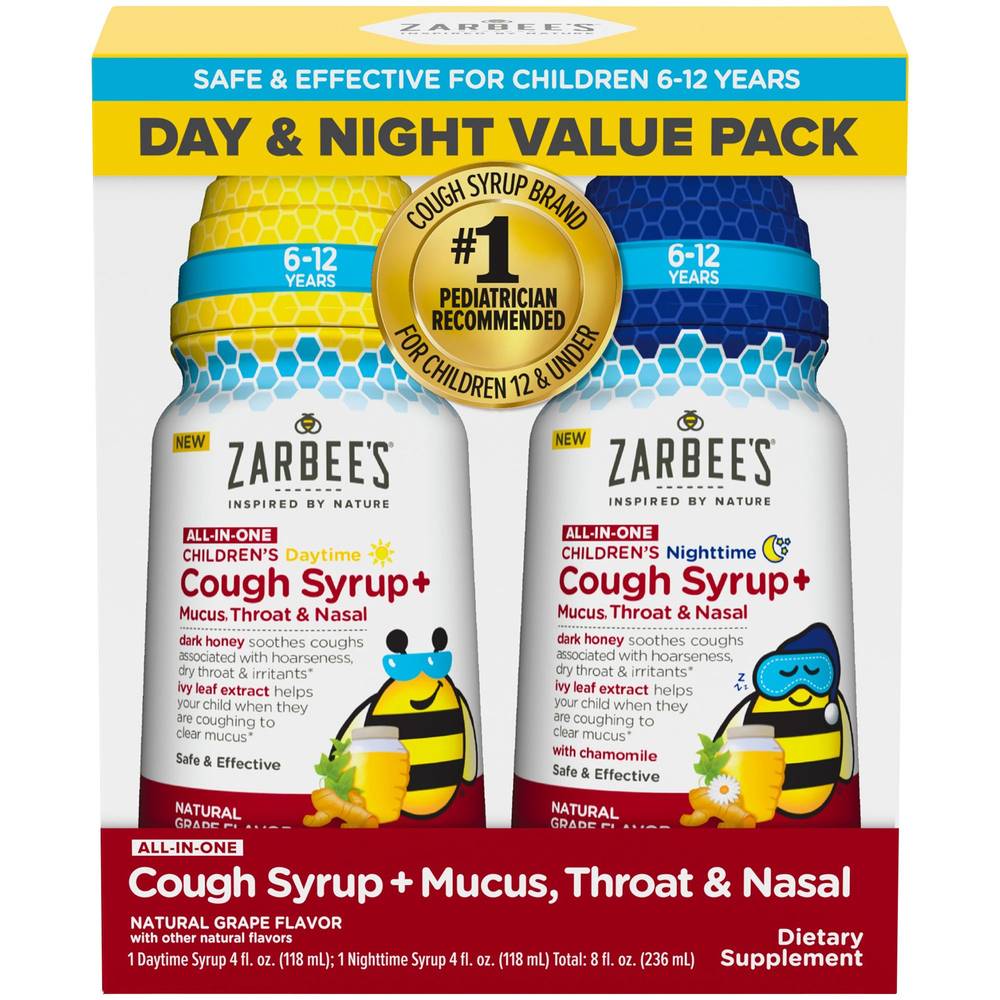 Zarbee'S Cough Syrup+ Day And Night Value Pack - Grape(2 Liquid)