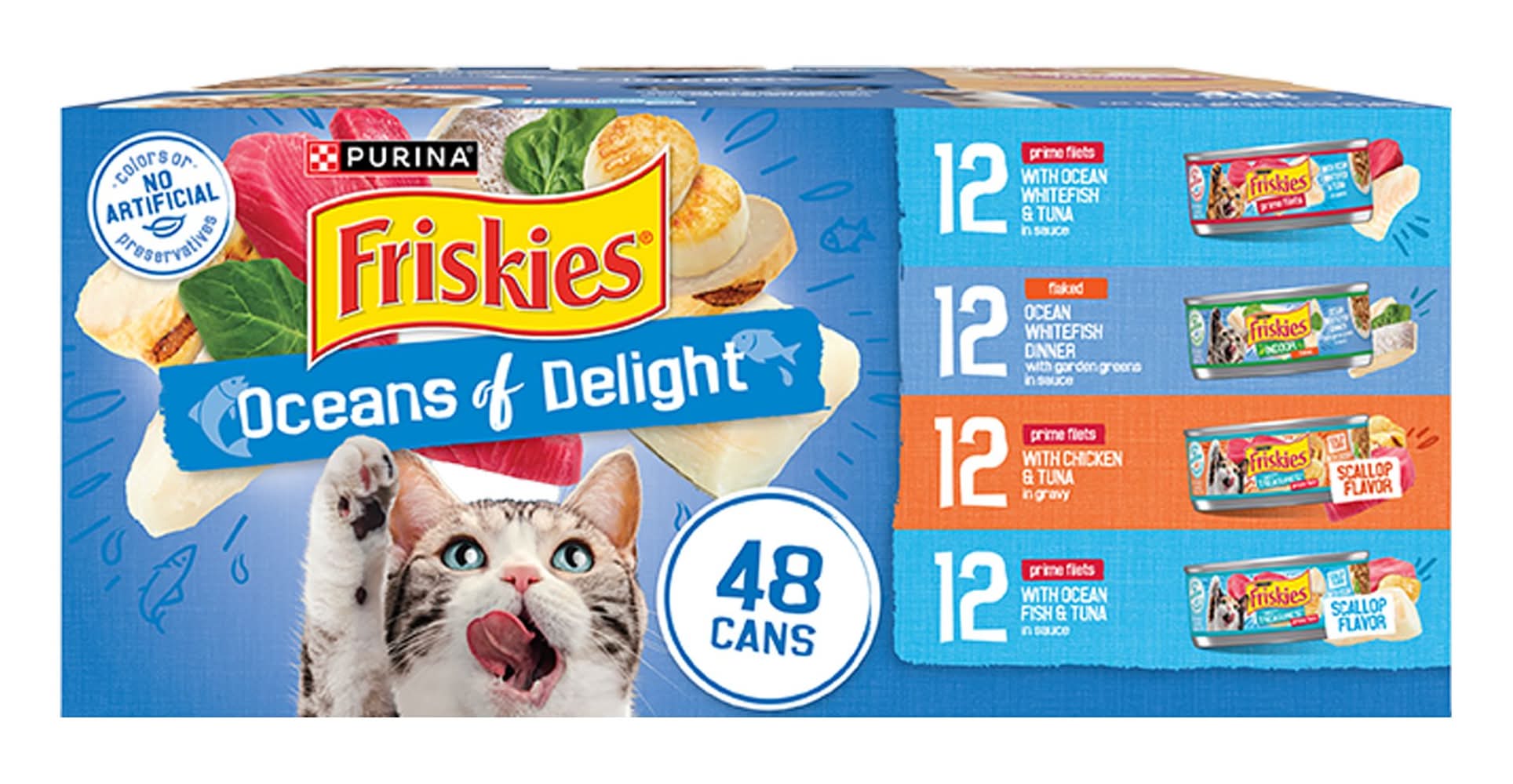 Friskies® Wet Cat Food Variety Pack - 48 Ct, 264 Oz (Flavor: Variety Pack, Size: 48 Count)