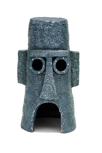 Penn Plax Spongebob Squidward Easter Island Home Aquarium Ornament, 3'' L X 3'' W X 6'' H