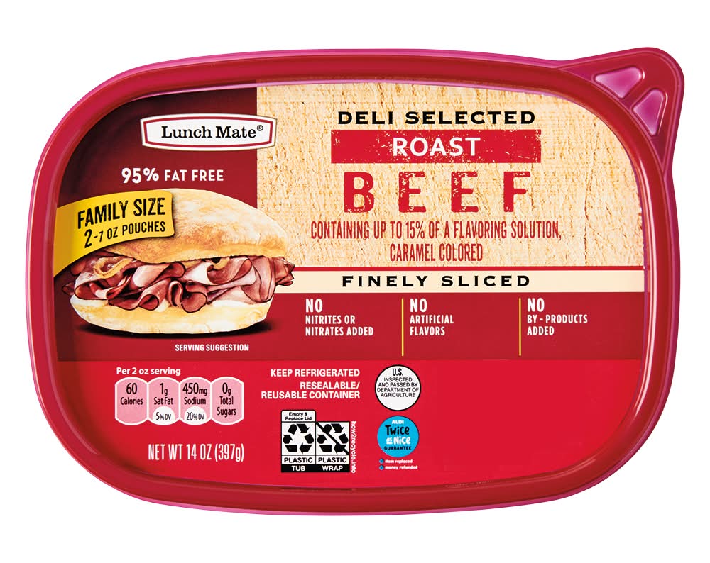 Lunch Mate Deli Selected Roast Finely Sliced Beef (14 oz)