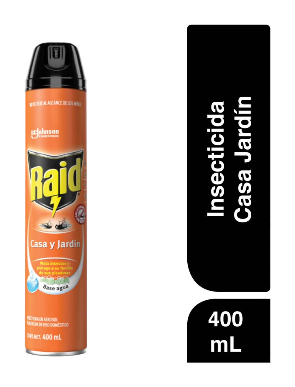 Raid · Insecticida en aerosol a base de agua para casa y jardín (400 ml)
