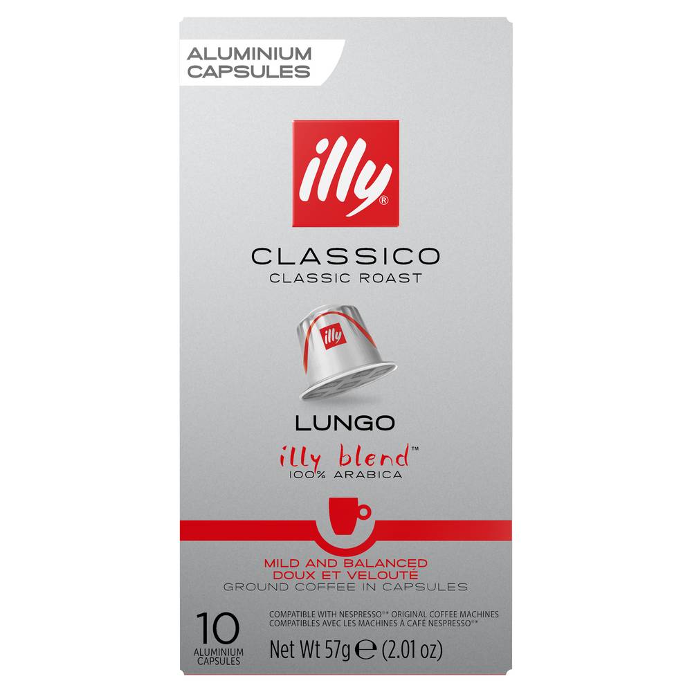 Illy - Café capsules compatibles nespresso lungo (10 pièces) (50 g)