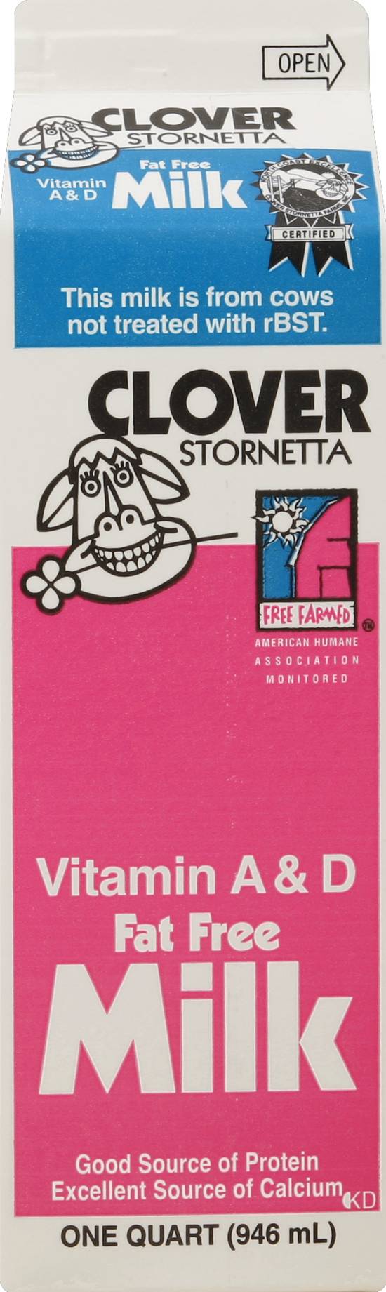 Clover Vitamin a & D Fat Free Milk (1 quart) Delivery Near You Uber Eats