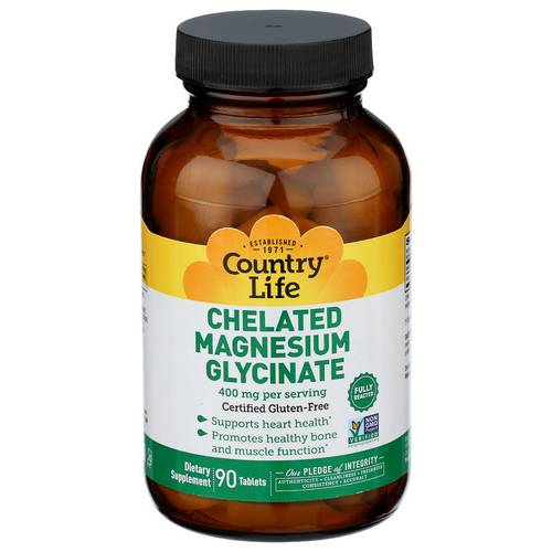 Country Life Chelated Magnesium Glycinate 400 Mg