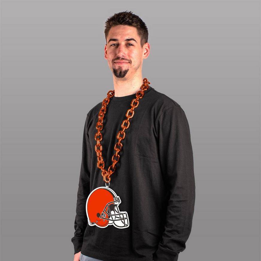 Cleveland Browns Oversized Chain Logo Necklace, 38in