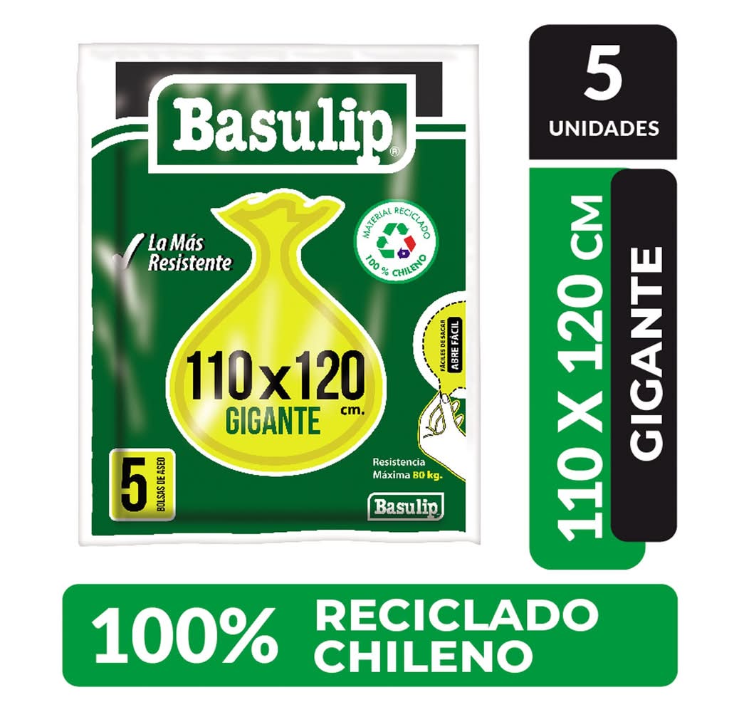 Basulip · Bolsas de basura gigante (5 un)