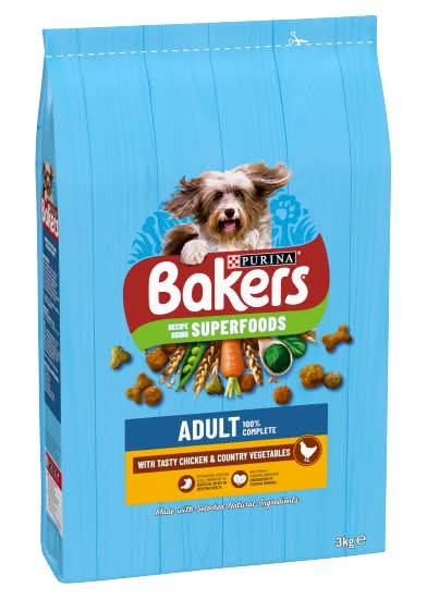 Purina Tasty Chicken & Country Vegetables, Adult, Bakers Dry Dog Food (3kg)