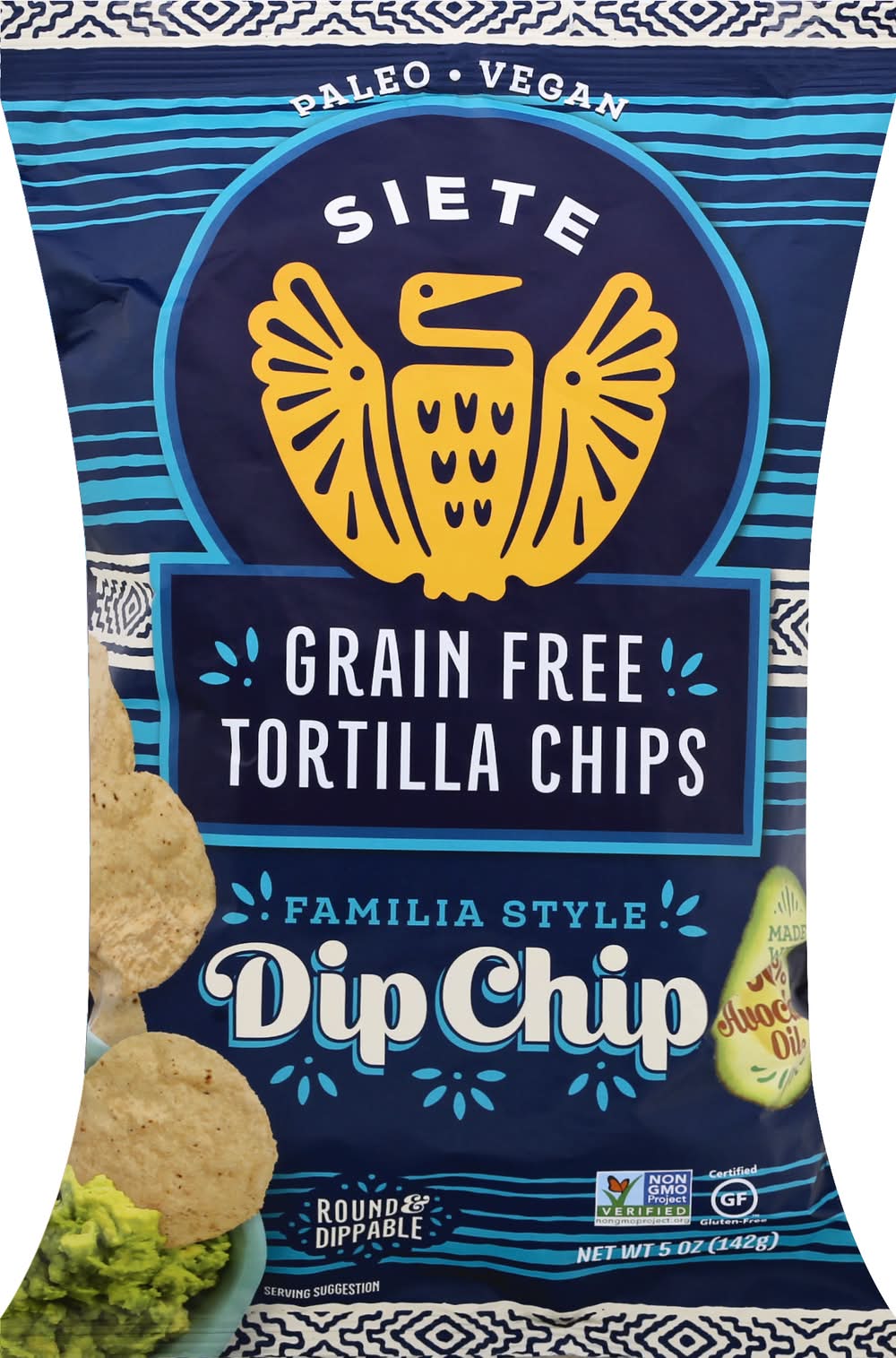 Siete Foods Grain Free Tortilla Chips, Dip Chip (5 oz)