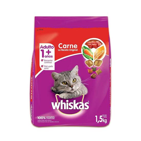 Whiskas alimento para gato carne original (1.5 kg)