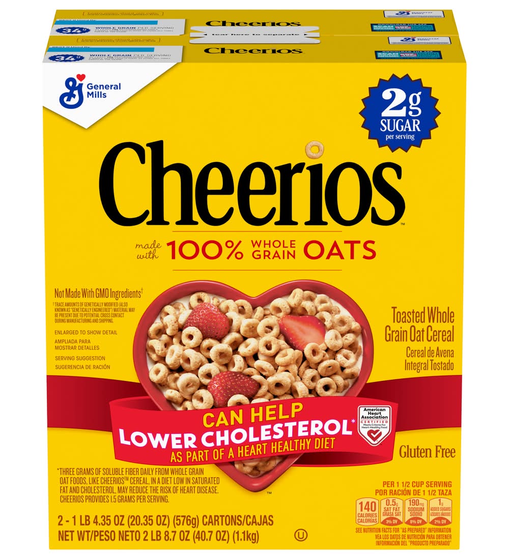 Cheerios Toasted Whole Grain Oat Cereal (20.35 oz, 2 ct)