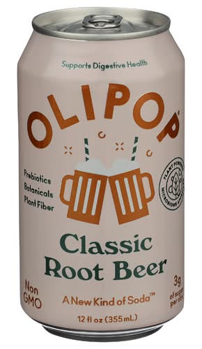 Olipop Classic Root Beer Prebiotic Sparkling Tonic