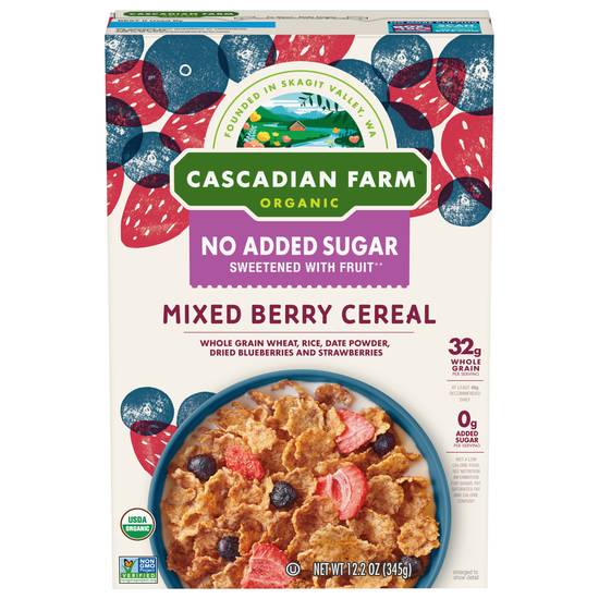 Cascadian Farm Organic No Added Sugar Cereal (mixed berry)
