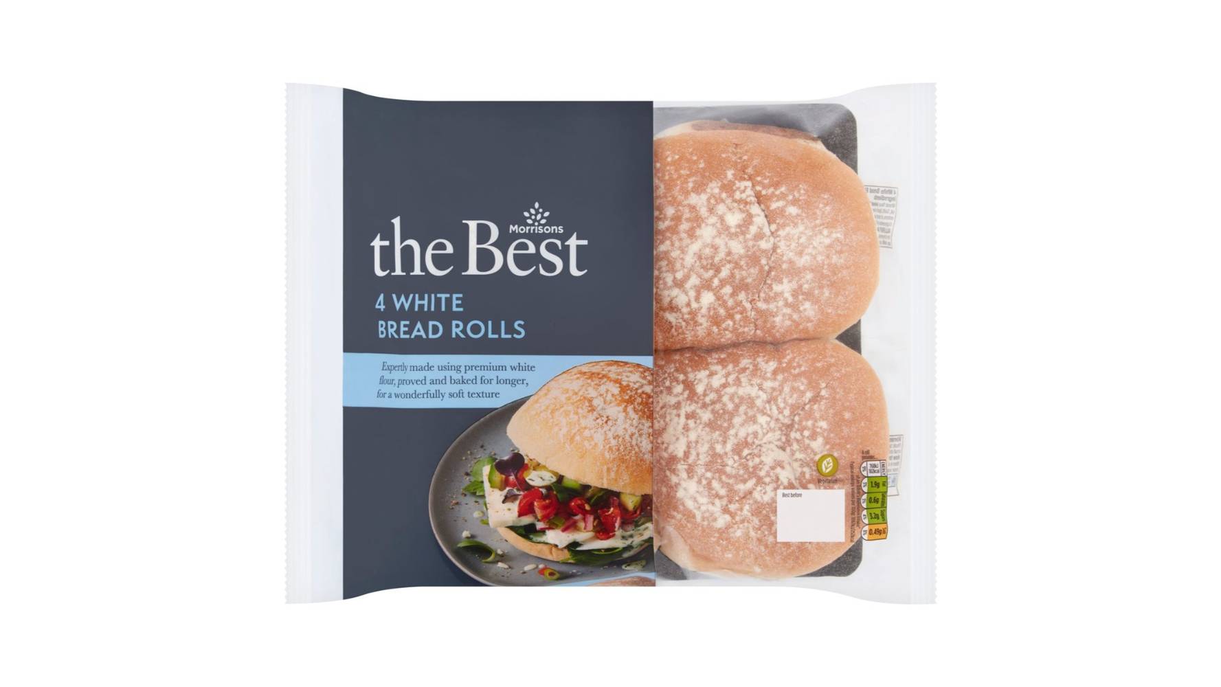 Morrisons Best White Bread Rolls (4 ct)