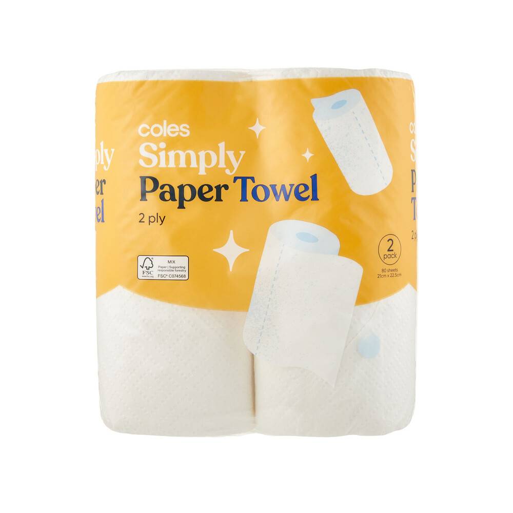 Coles 2 Ply Paper Towels 2 pack
