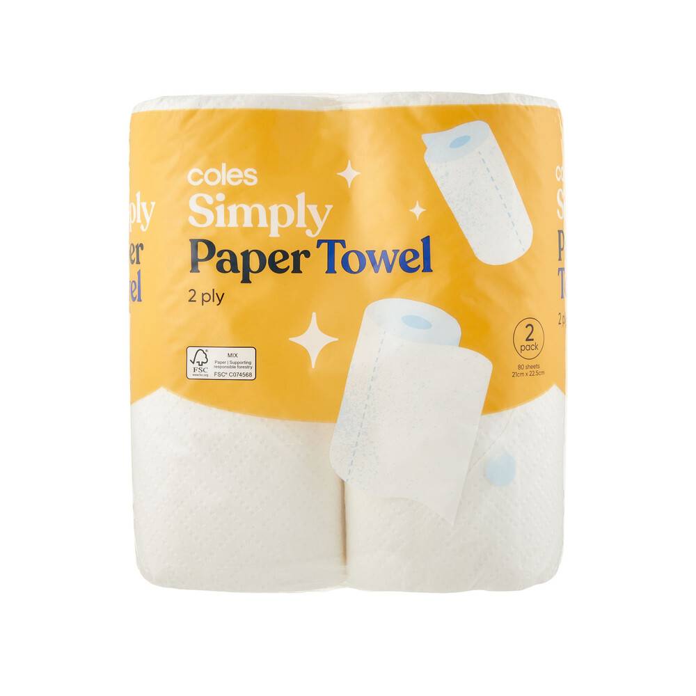 Coles 2 Ply Paper Towels (2 pack)