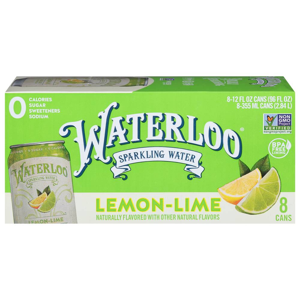 Waterloo Sparkling Water, Lemon Lime (8 x 12 fl oz)