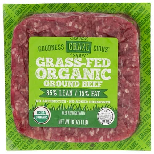 Goodness Grazecious Organic Grass-Fed 85% Lean Fresh Ground Beef