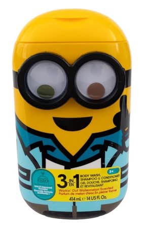 Minions 3-In-1 Body Wash Shampoo & Conditioner Gel 3+ Years, Watermelon (414 ml)
