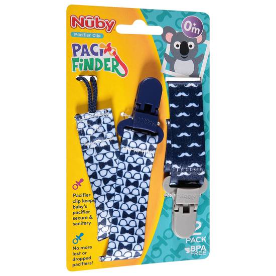 Nuby Pacifier Printed Clips (2 ct)