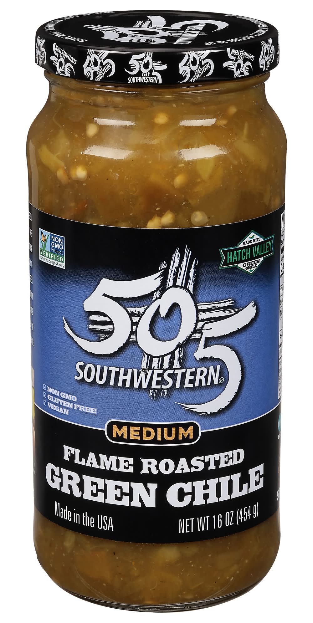 505 Southwestern Hatch Valley Flame Roasted Green Chile Medium Salsa (16 oz)