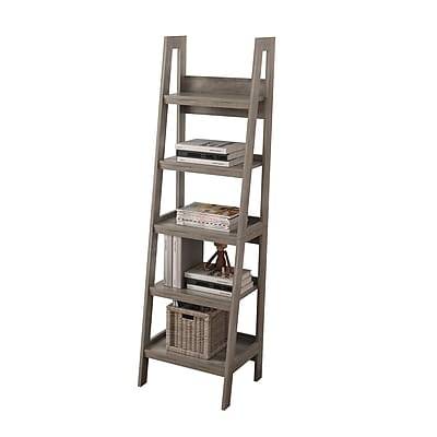 Homenations Barrington Shelf Ladder Bookcase (washed gray )