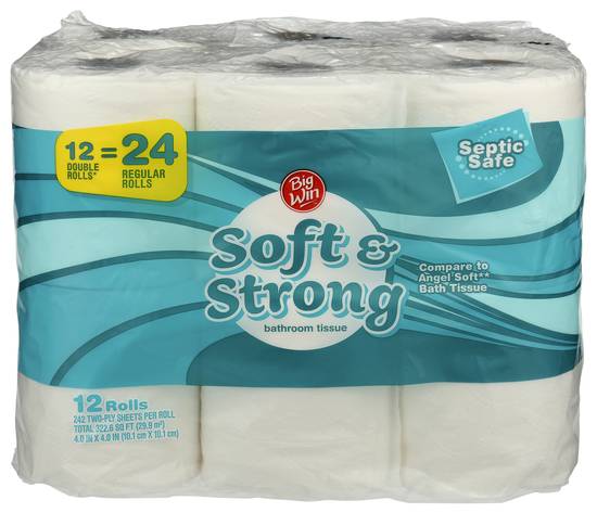 Big Win Soft & Strong Bathroom Tissue -  Double rolls, 24 ct