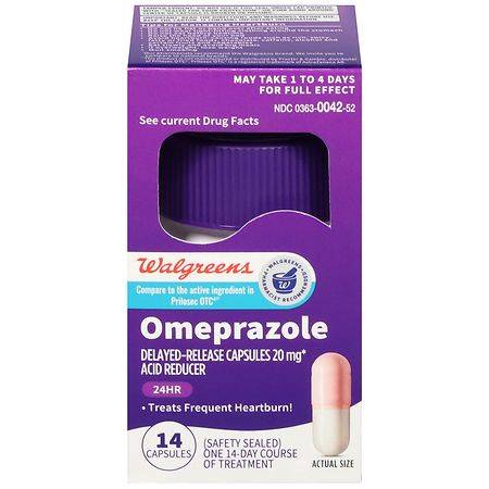 Walgreens Omeprazole Magnesium Acid Reducer Capsules For Heartburn
