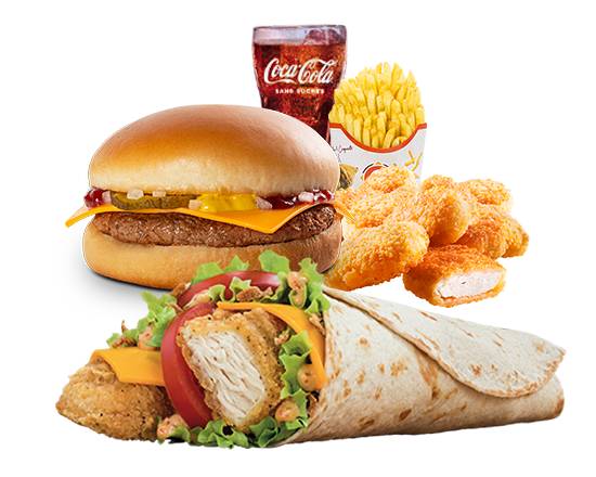 G4 : 1 Wrap Tenders + 4 Nuggets ou Cheese