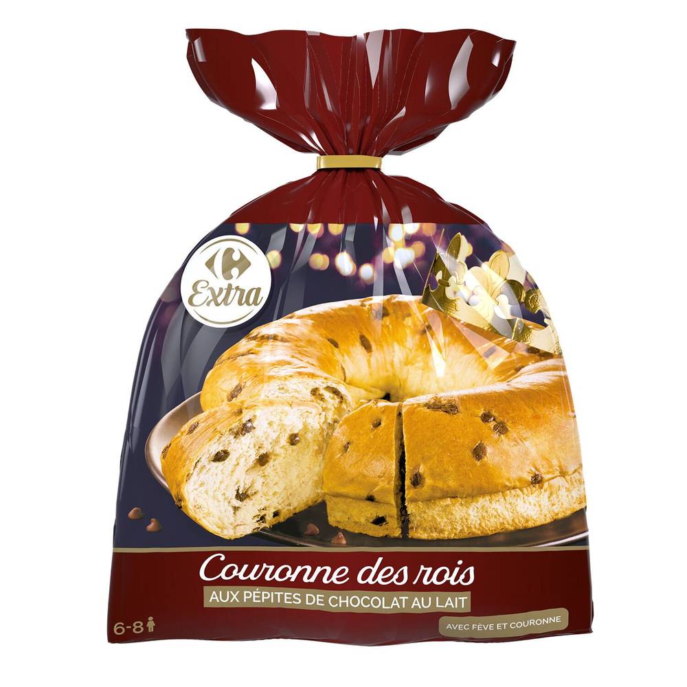 Carrefour Extra - Couronne des rois, pépites chocolat au lait (400g)