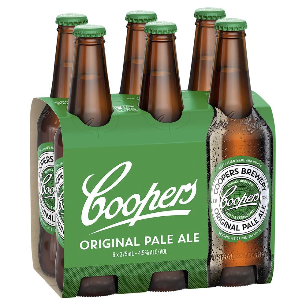 Coopers Original Pale Ale Bottle 375mL X 6 pack