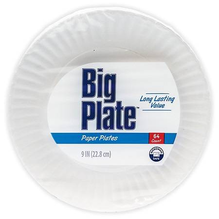 Walgreens Big Plate Paper Plates 9in