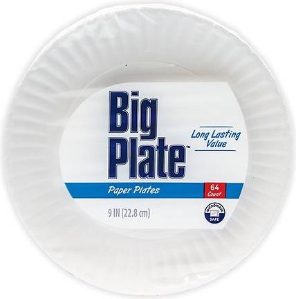 Walgreens Big Plate Paper Plates 9in