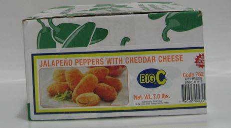 Frozen Big C - Cheddar Jalapeno Poppers - 7 lbs (1 Unit per Case)