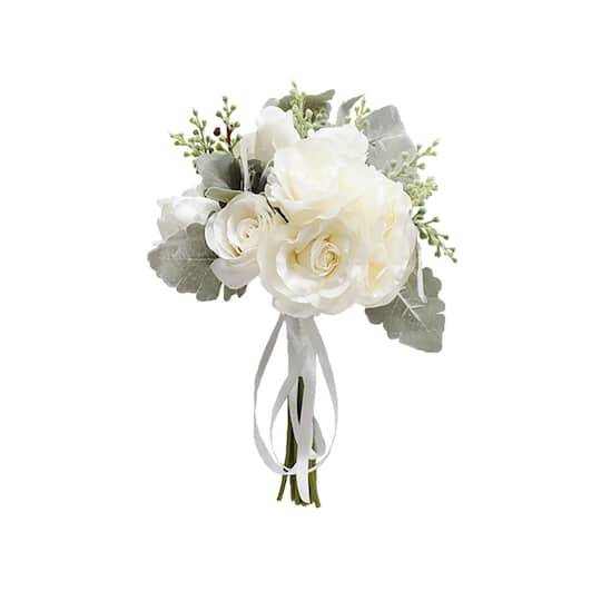 14" White Rose Stem Bundle By Ashland