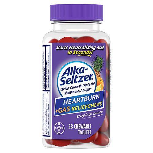 Alka-Seltzer Heartburn + Gas ReliefChews Tropical Punch - 28.0 ea