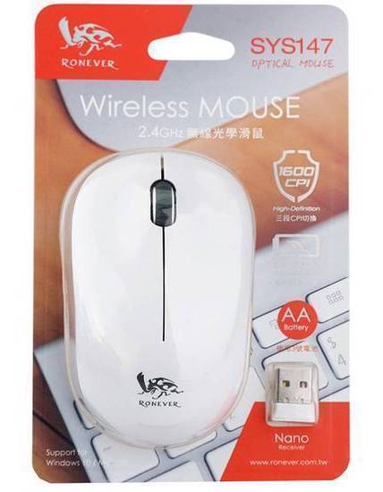 RONEVER 2.4G無線光學滑鼠(白)#SYS147-1#4711542643520