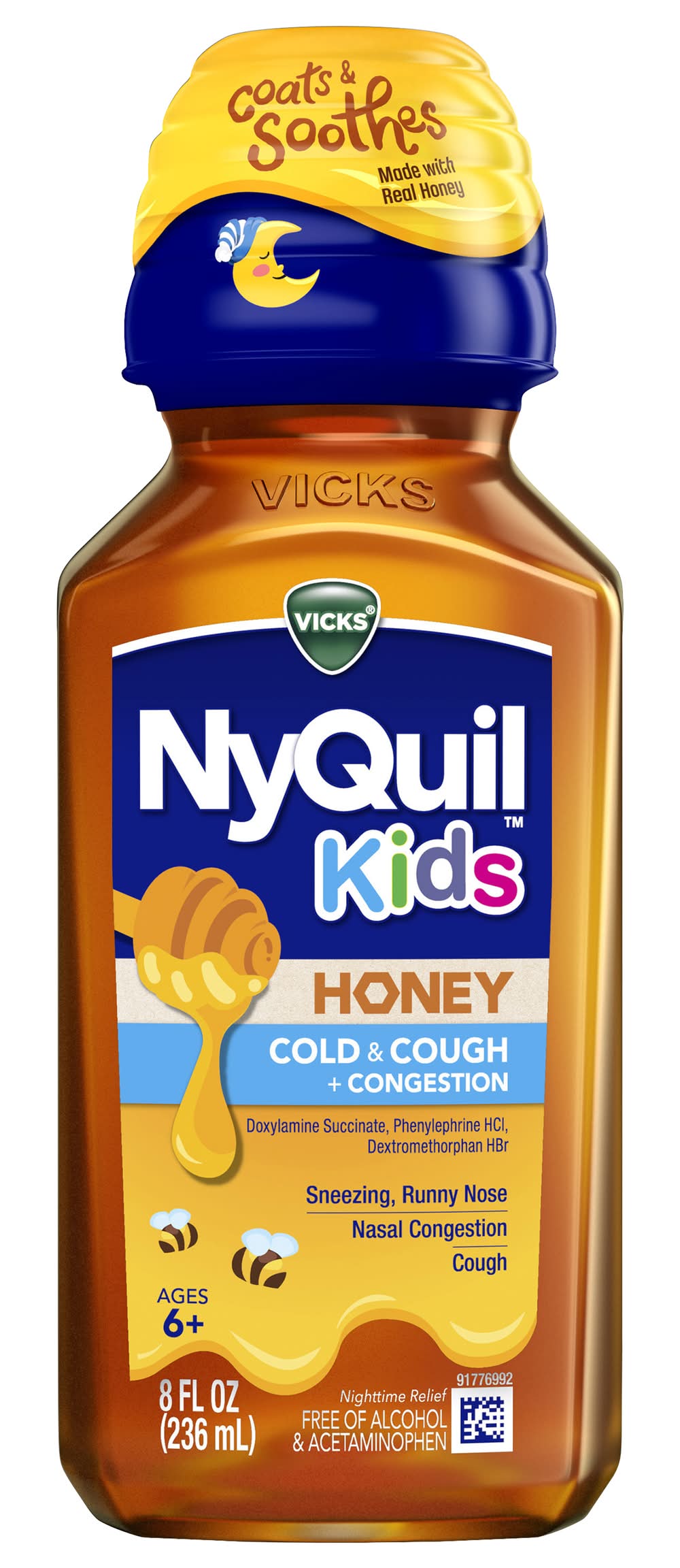 Vicks Nyquil Kids Nighttime Honey Cold & Cough + Congestion (8 fl oz)