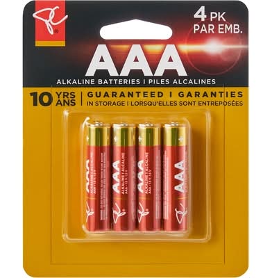 President's choice piles alcalines longue durée - long life alkaline batteries (4 unités) (aaa)