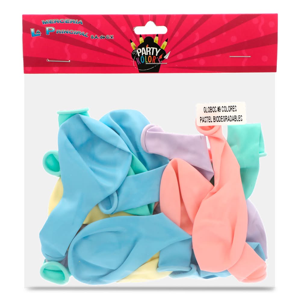 Merceria La Principal · Party kolor globos biodegradables, Número 9, multicolor pastel