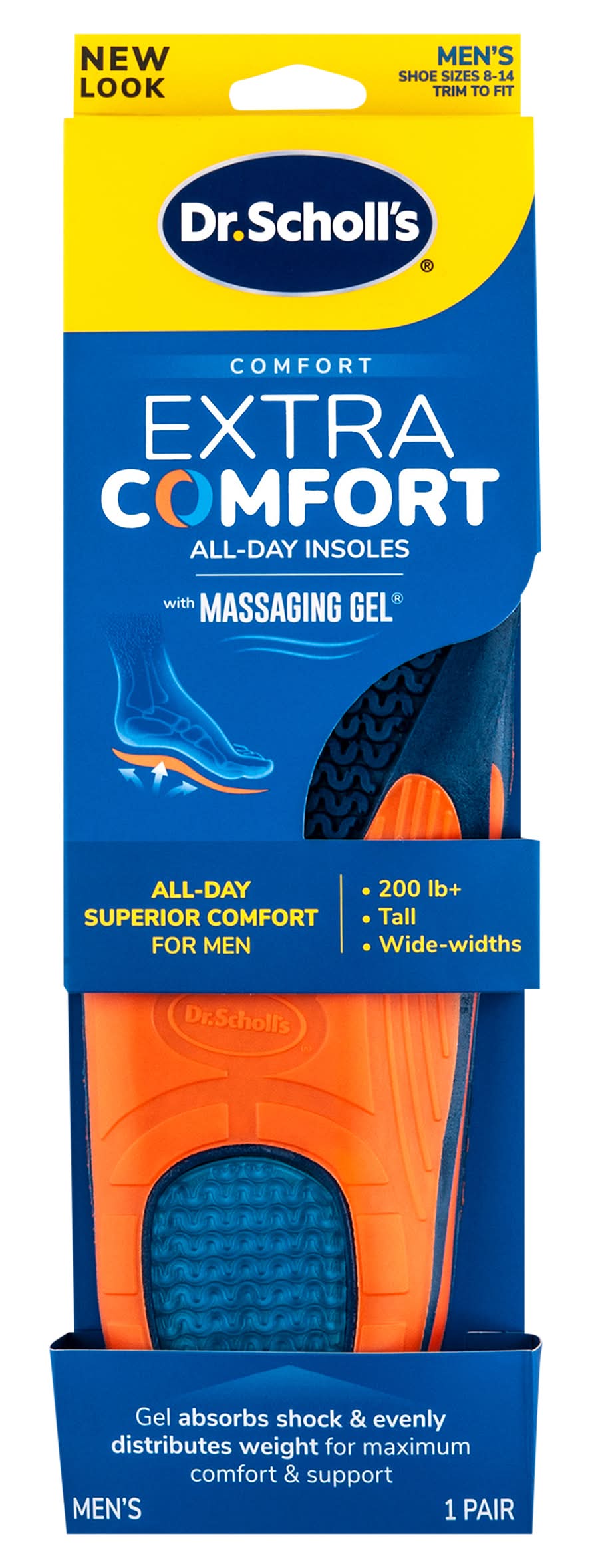 Dr. Scholl's Men Size 8-14 Extra Support Massaging Gel Insoles (7.2 oz)