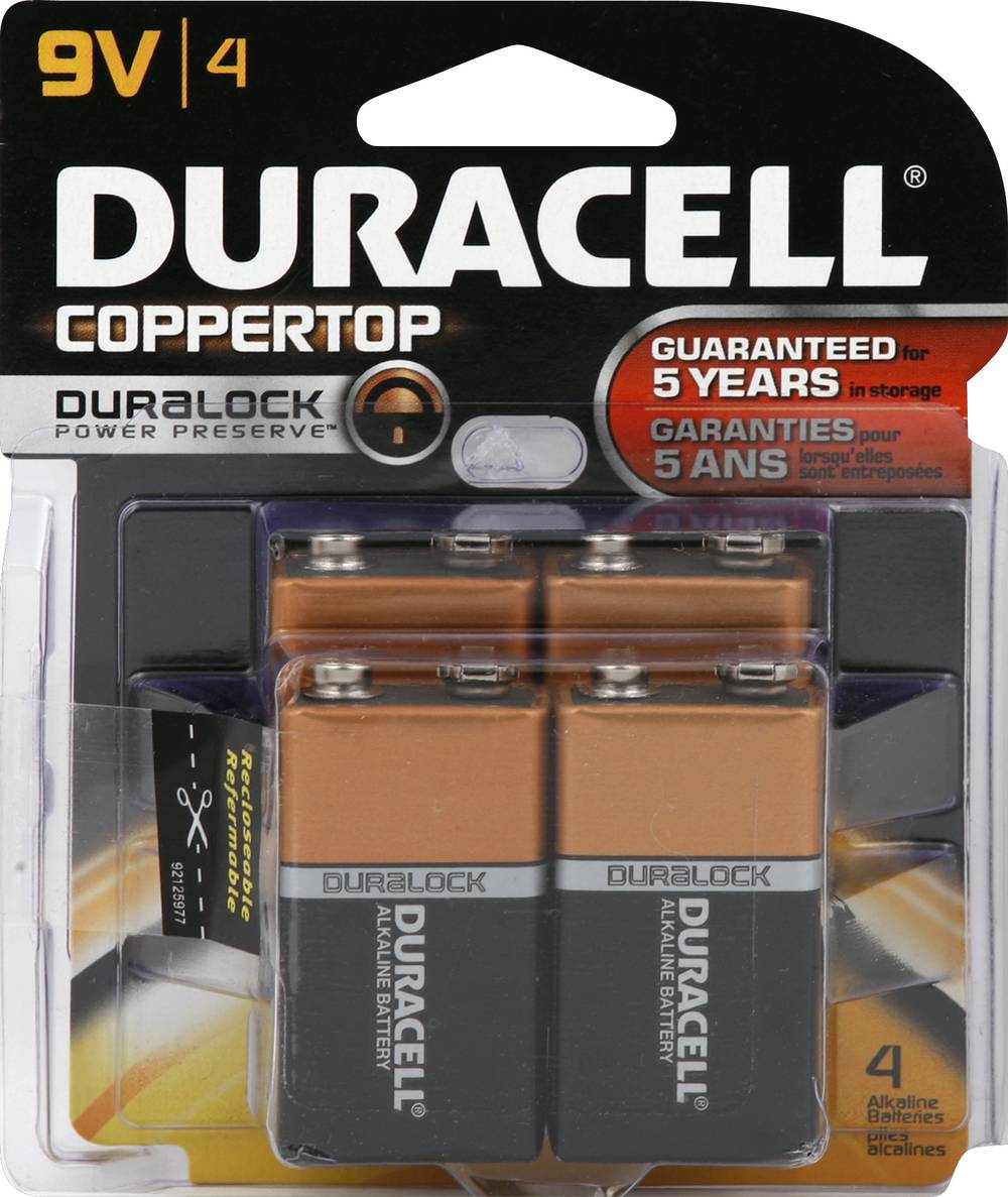 Duracell Coppertop Duralock Alkaline 9v Batteries