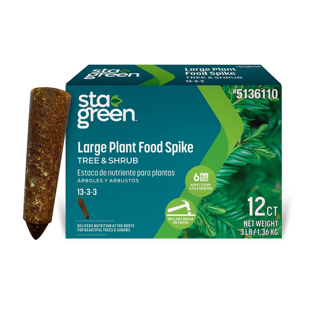 Sta-Green Large Plant Food Spike 12-Count Spikes Shrub Food | STA-FS1333