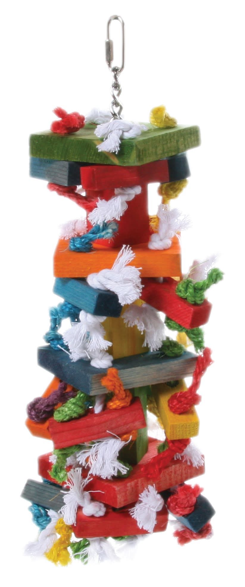 All Living Things® Knots & Blocks Bird Toy - Chew Toy for Large Pet Birds (Color: Assorted)