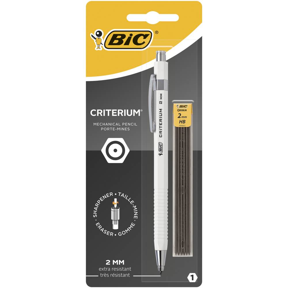 BiC - Crayon portemines rechargeable criterium silver hb 6 mines, 2mm