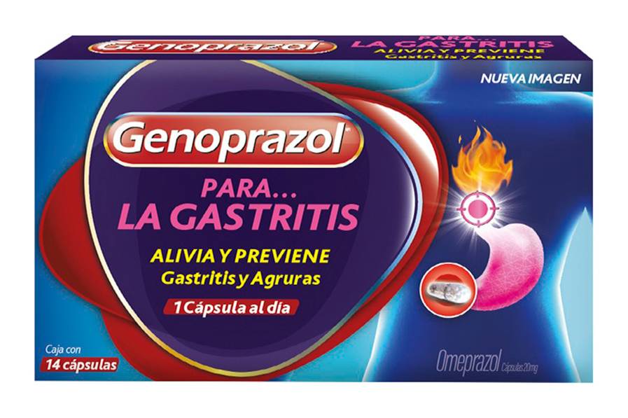 Genoprazol · Omeprazol cápsulas 20 mg (280 g)
