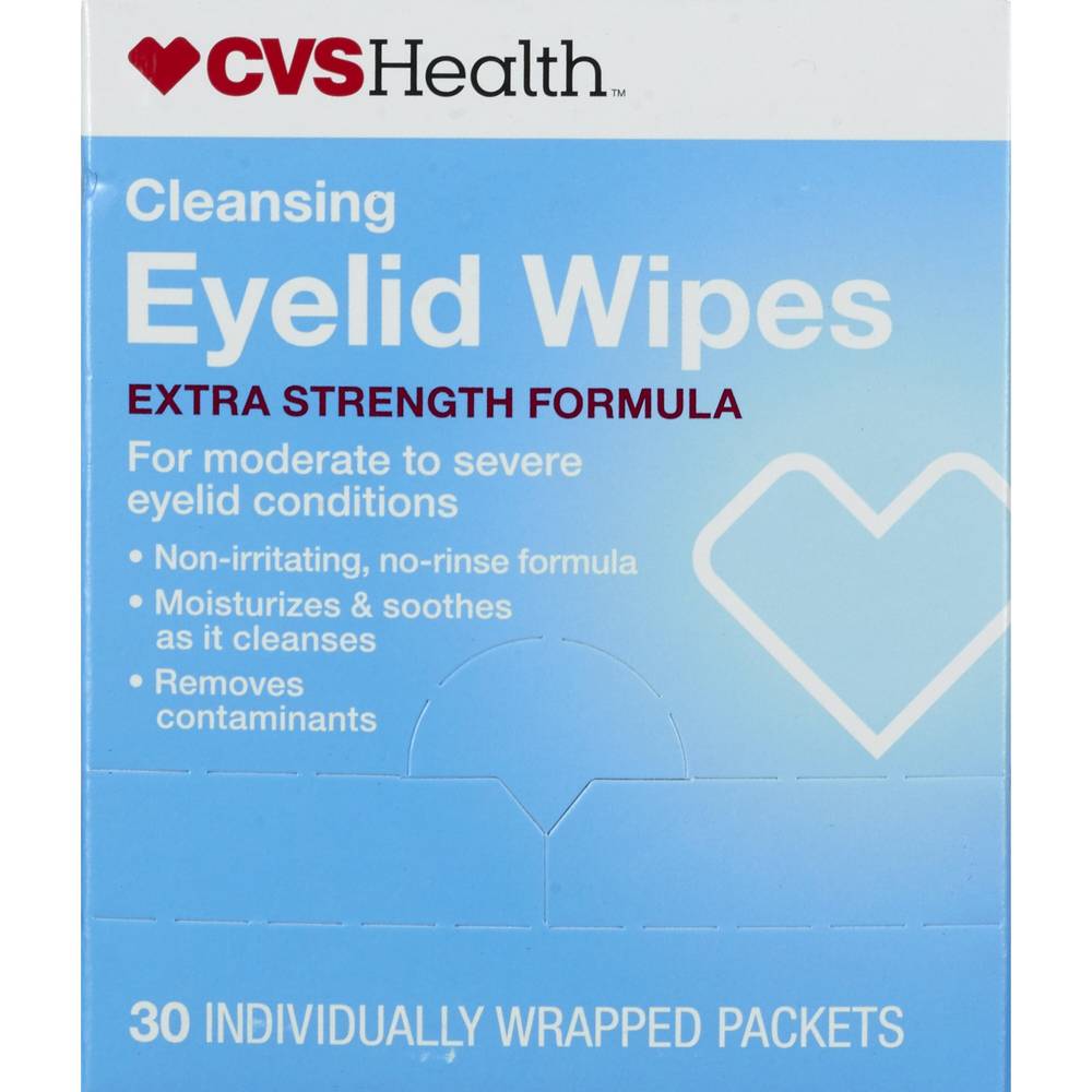 Cvs Health No Rinse Eyelid Wipes-Extra Strength, 30Ct