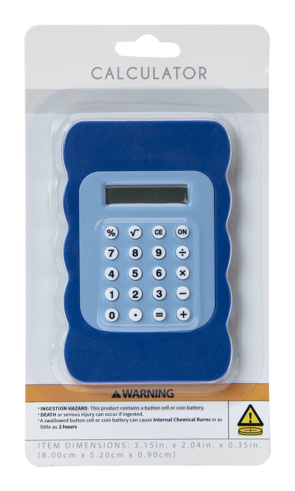 Squiggle Calculator 2.04in x 3.15in Blue