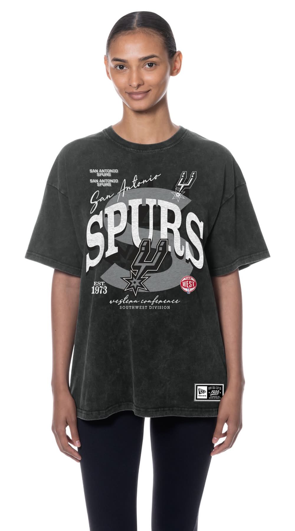 New Era Cap Women's San Antonio Spurs Black T-Shirt (M)