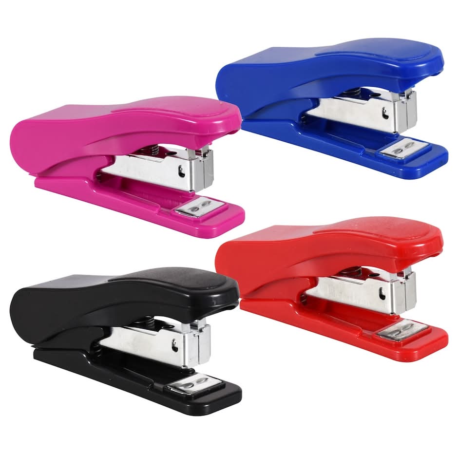 Mini Staplers, 3.875x1.875x1 in, Assorted (4 pack)