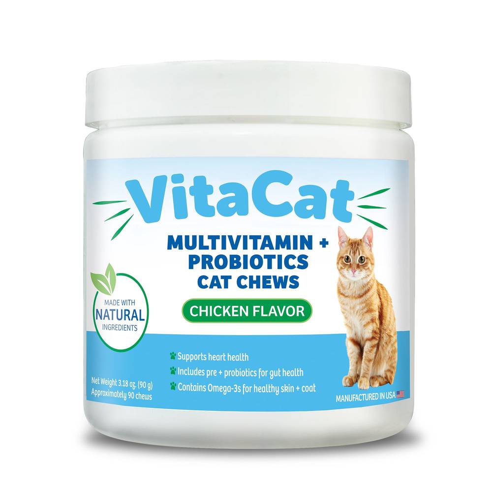 VitaCat Multivitamin + Probiotics Cat Chews - Chicken (Flavor: Chicken, Size: 60 Count)